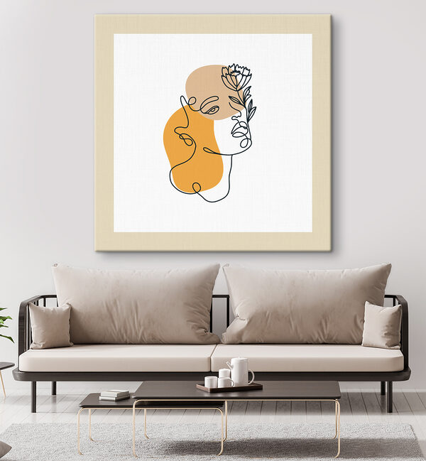 A drawing of a woman's face with a flower A drawing of a woman's face with a flower