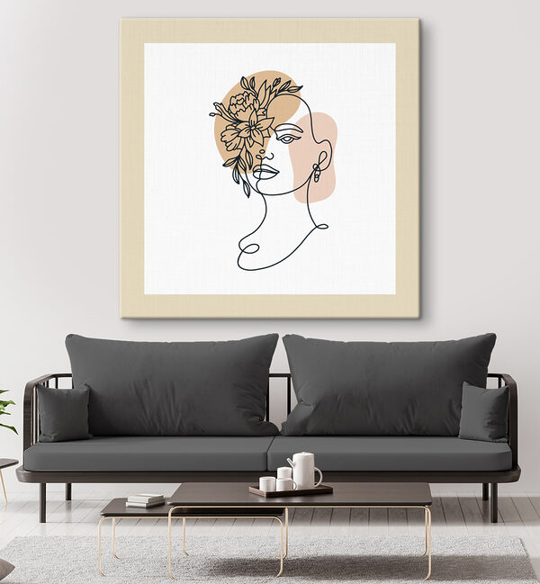 A drawing of a woman with flowers in her hair A drawing of a woman with flowers in her hair
