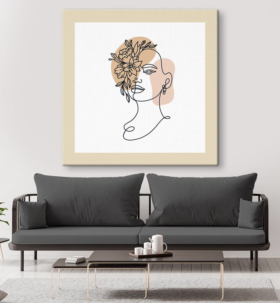 A drawing of a woman with flowers in her hair A drawing of a woman with flowers in her hair