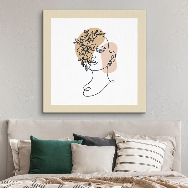 A drawing of a woman with flowers in her hair A drawing of a woman with flowers in her hair