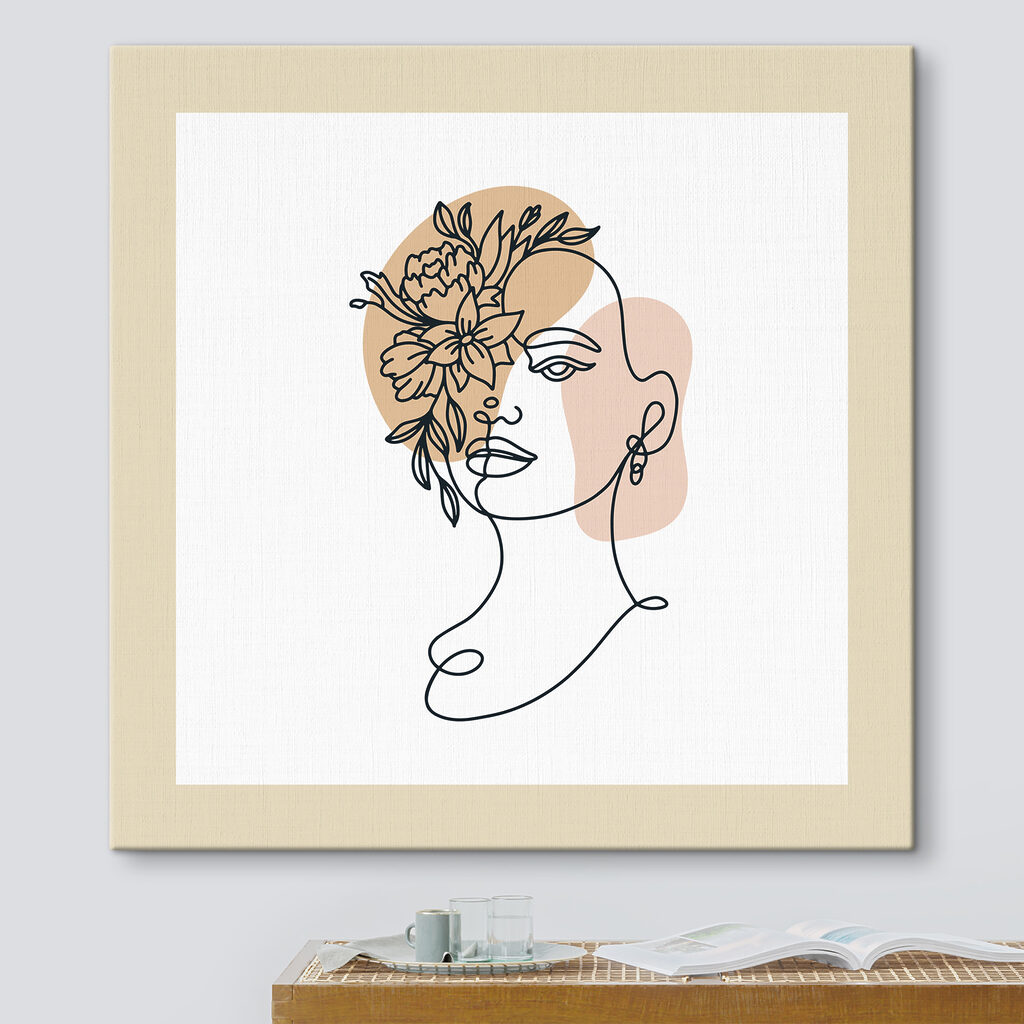 A drawing of a woman with flowers in her hair A drawing of a woman with flowers in her hair