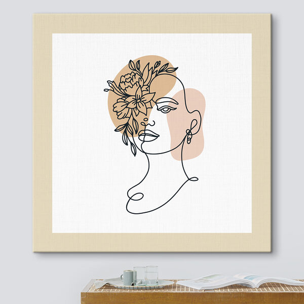 A drawing of a woman with flowers in her hair A drawing of a woman with flowers in her hair