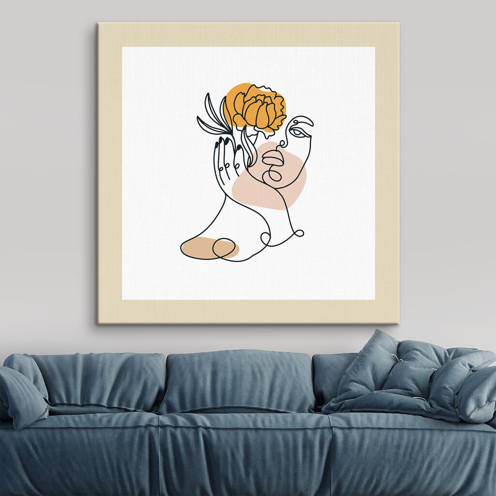 A drawing of a woman holding a flower A drawing of a woman holding a flower