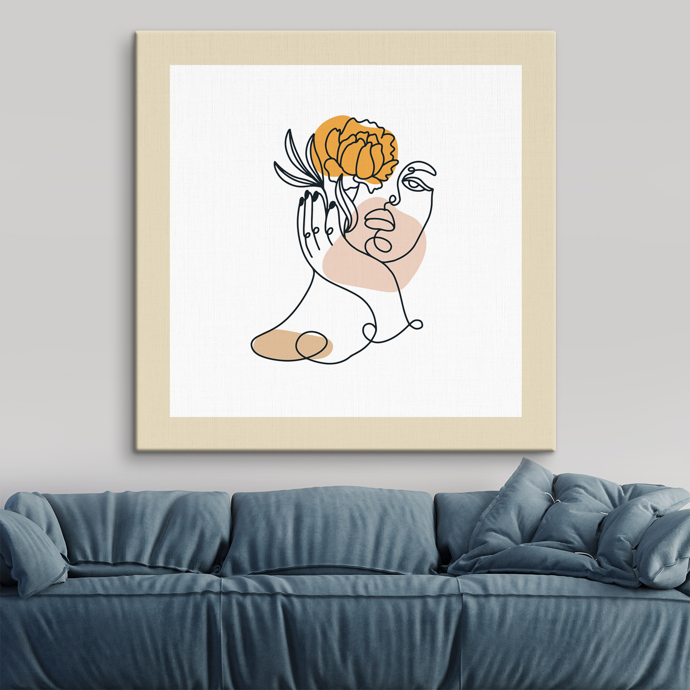 A drawing of a woman holding a flower A drawing of a woman holding a flower