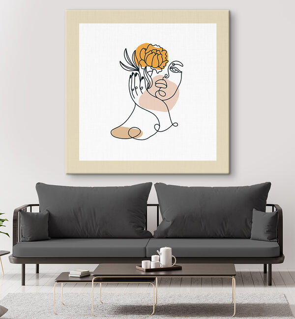A drawing of a woman holding a flower A drawing of a woman holding a flower