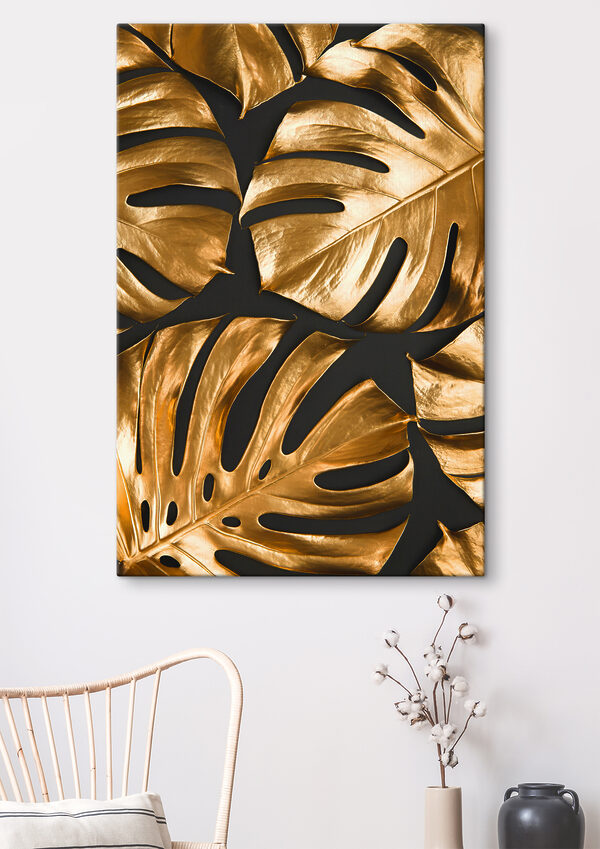 Gleaming metallic leaves, dramatic allure Gleaming metallic leaves, dramatic allure