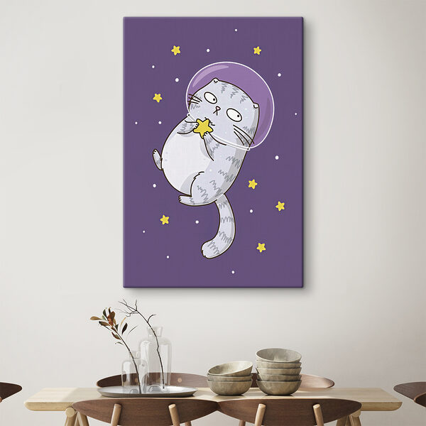A cartoon of a cat in space A cartoon of a cat in space