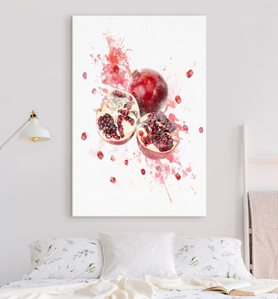 A pomegranate cut in half A pomegranate cut in half
