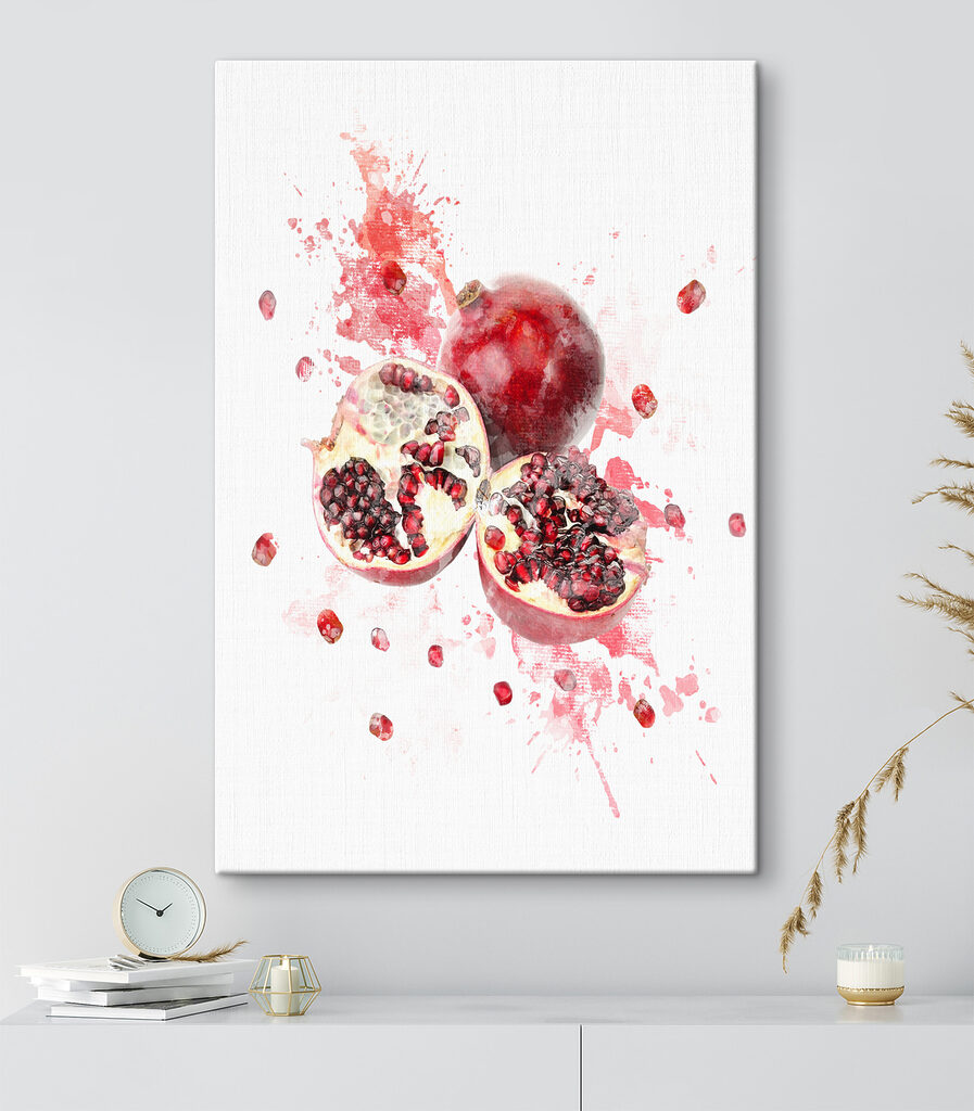 A pomegranate cut in half A pomegranate cut in half
