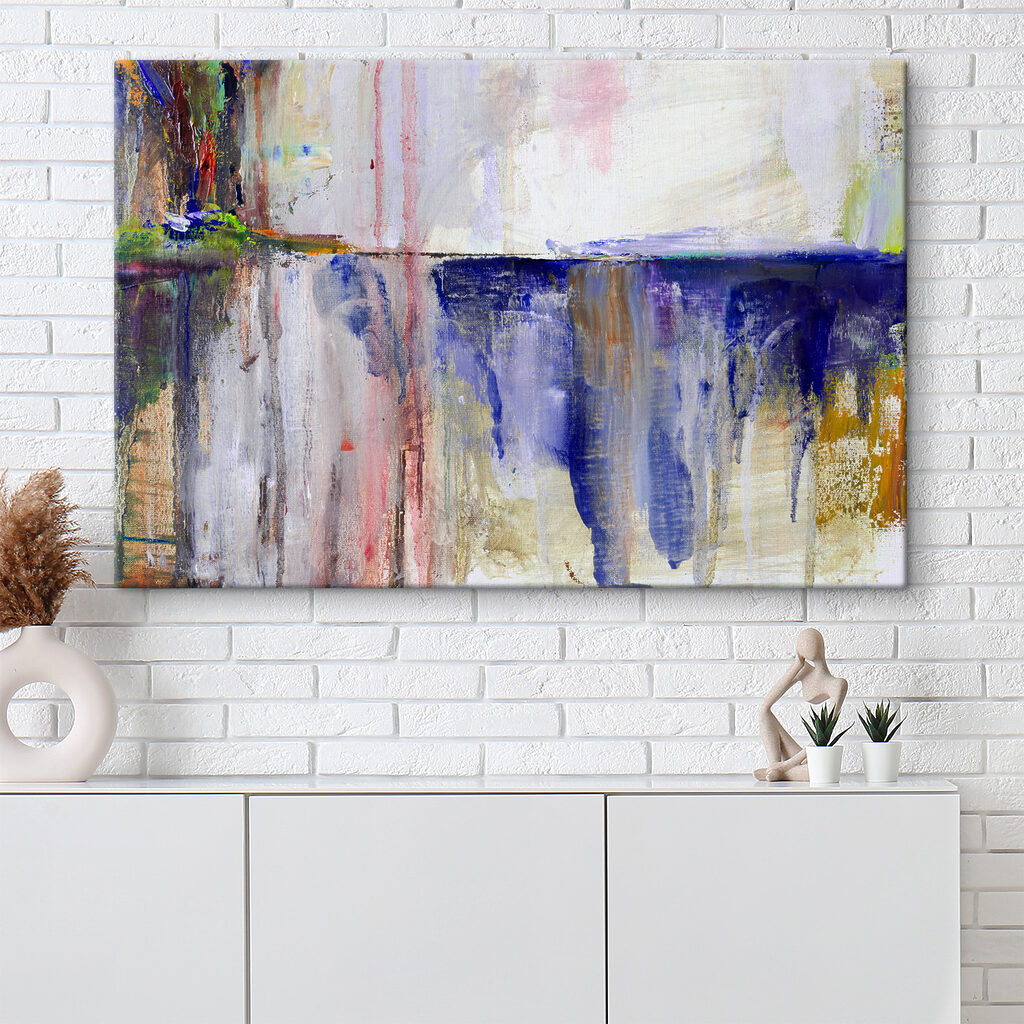 A painting of a person with different colors A painting of a person with different colors