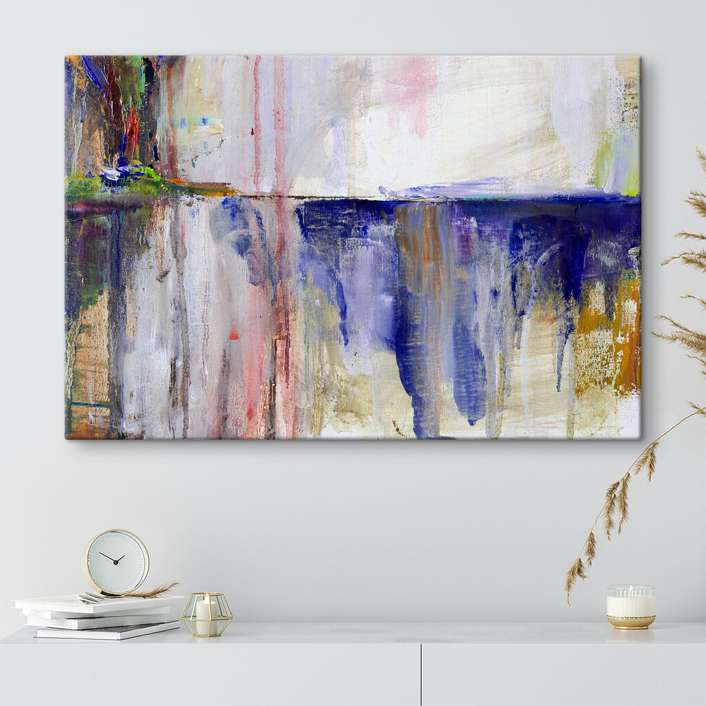 A painting of a person with different colors A painting of a person with different colors
