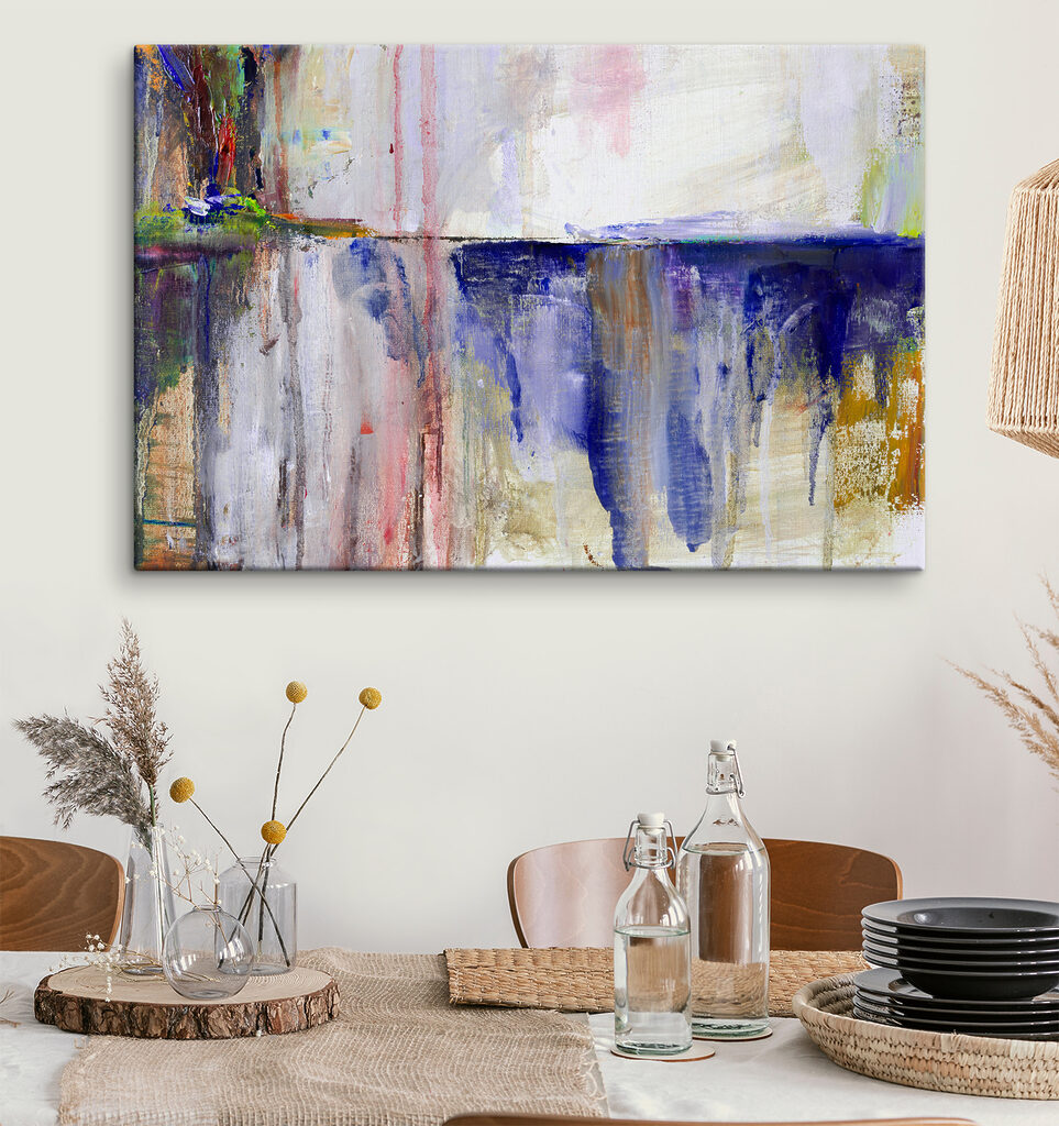 A painting of a person with different colors A painting of a person with different colors