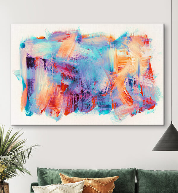 A colorful brush strokes on a white surface
