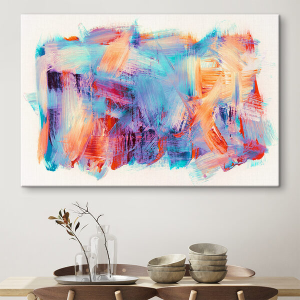A colorful brush strokes on a white surface