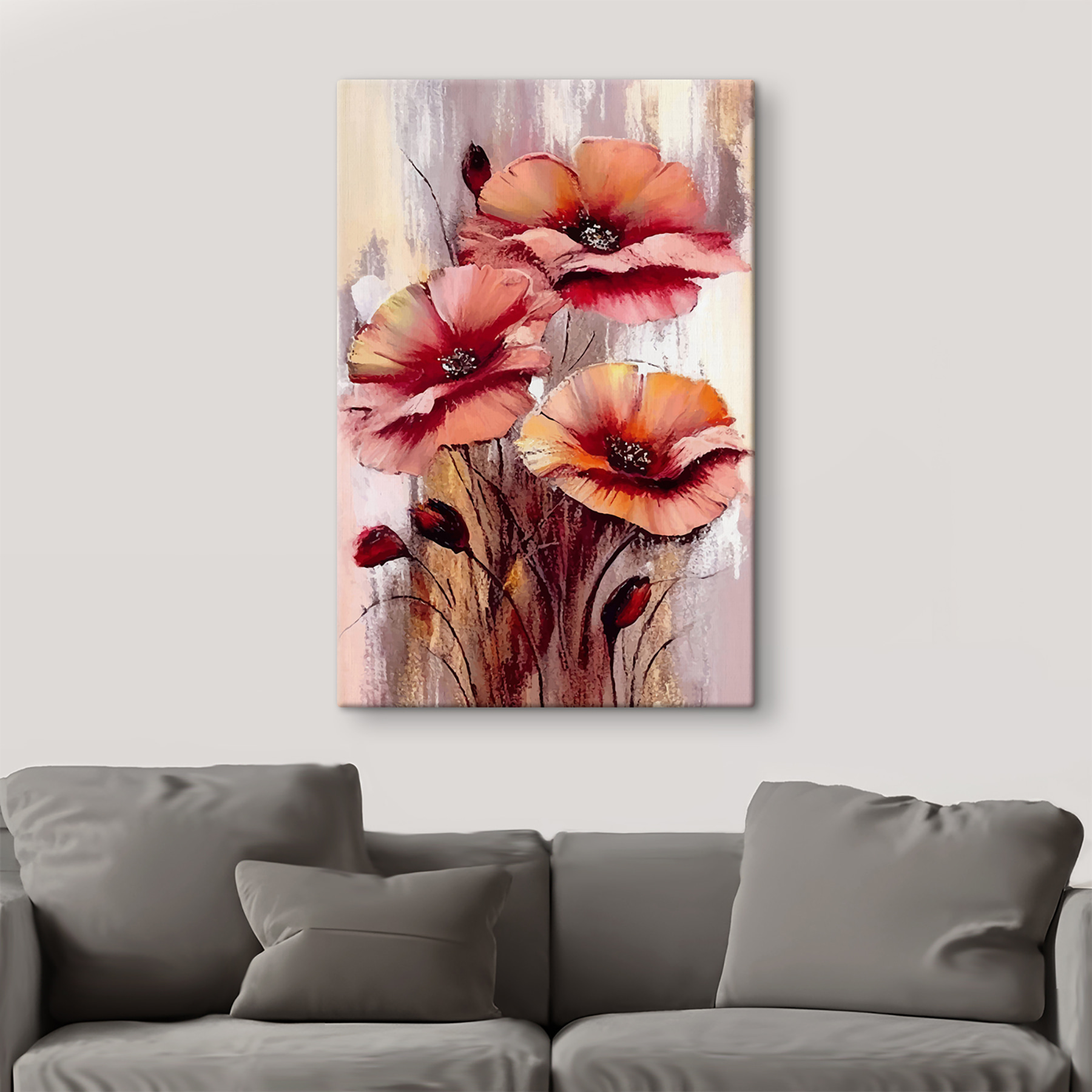 A painting of flowers on a white background A painting of flowers on a white background
