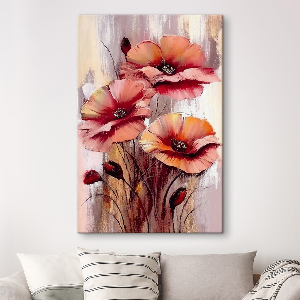 A painting of flowers on a white background A painting of flowers on a white background