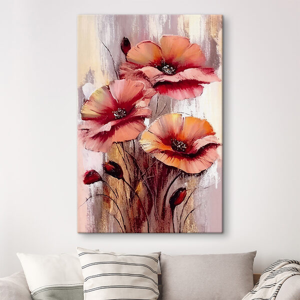 A painting of flowers on a white background A painting of flowers on a white background