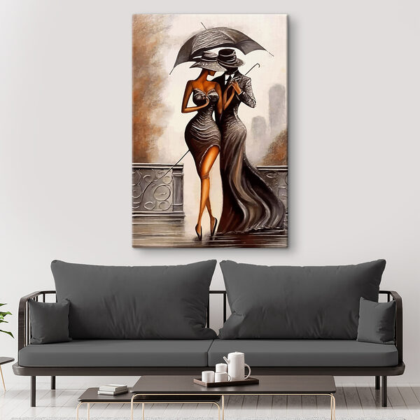 Cuadros Un cuadro en el que aparecen un hombre y una mujer con vestido y sombrero (SKU: s37744) Cuadros Cuadros Un cuadro en el que aparecen un hombre y una mujer con vestido y sombrero (SKU: s37744)