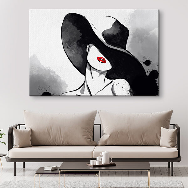 Cuadros Una mujer con sombrero (SKU: s37745) Cuadros Cuadros Una mujer con sombrero (SKU: s37745)