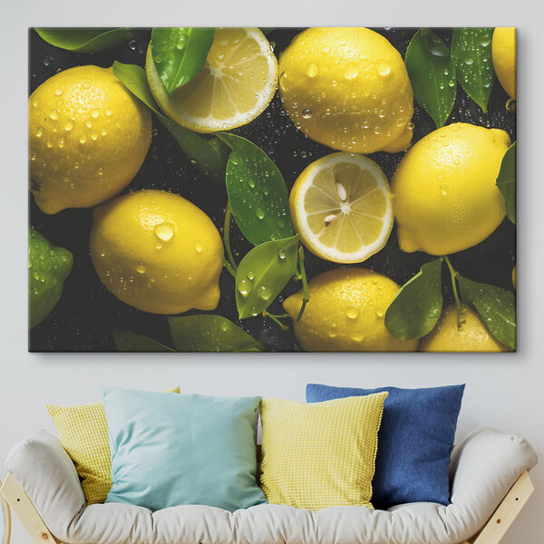 Cuadros Un racimo de limones con hojas (SKU: s37749) Cuadros Cuadros Un racimo de limones con hojas (SKU: s37749)