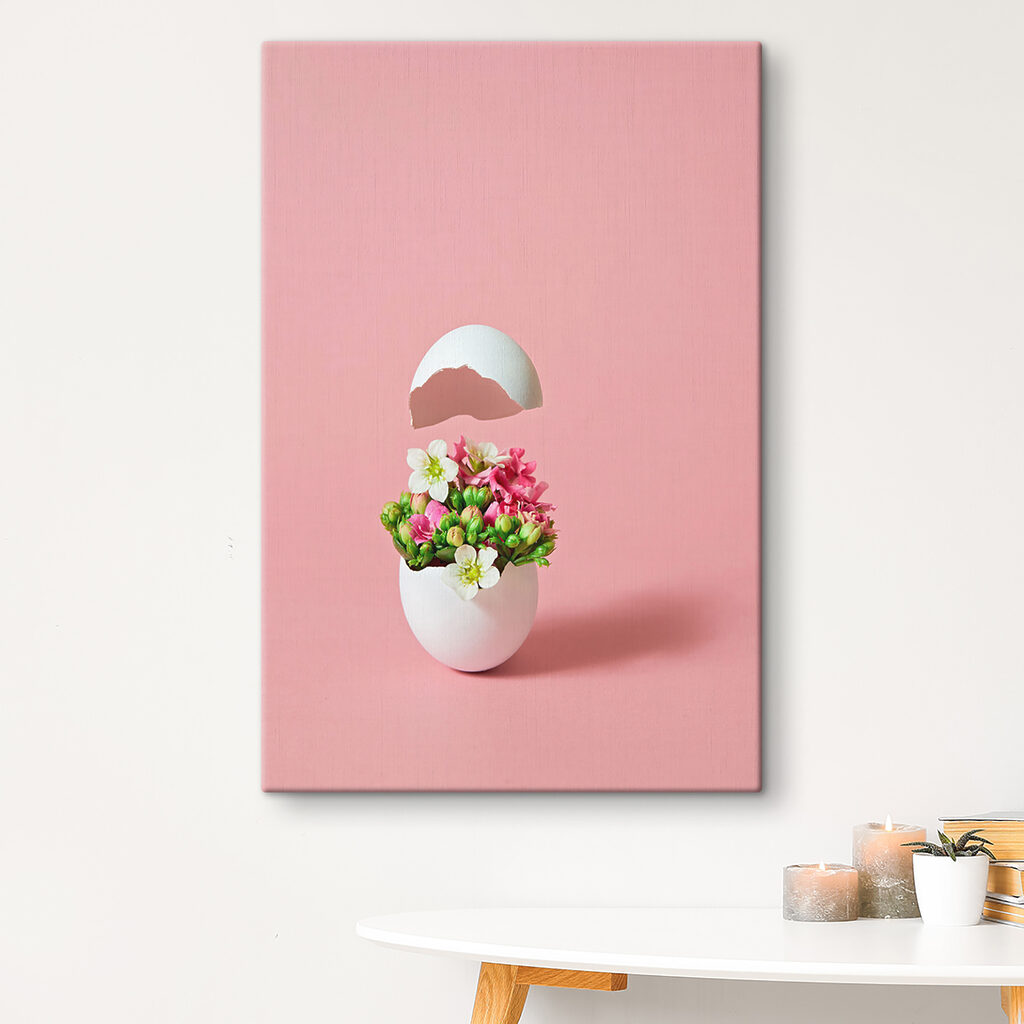 A flower in an egg shell A flower in an egg shell