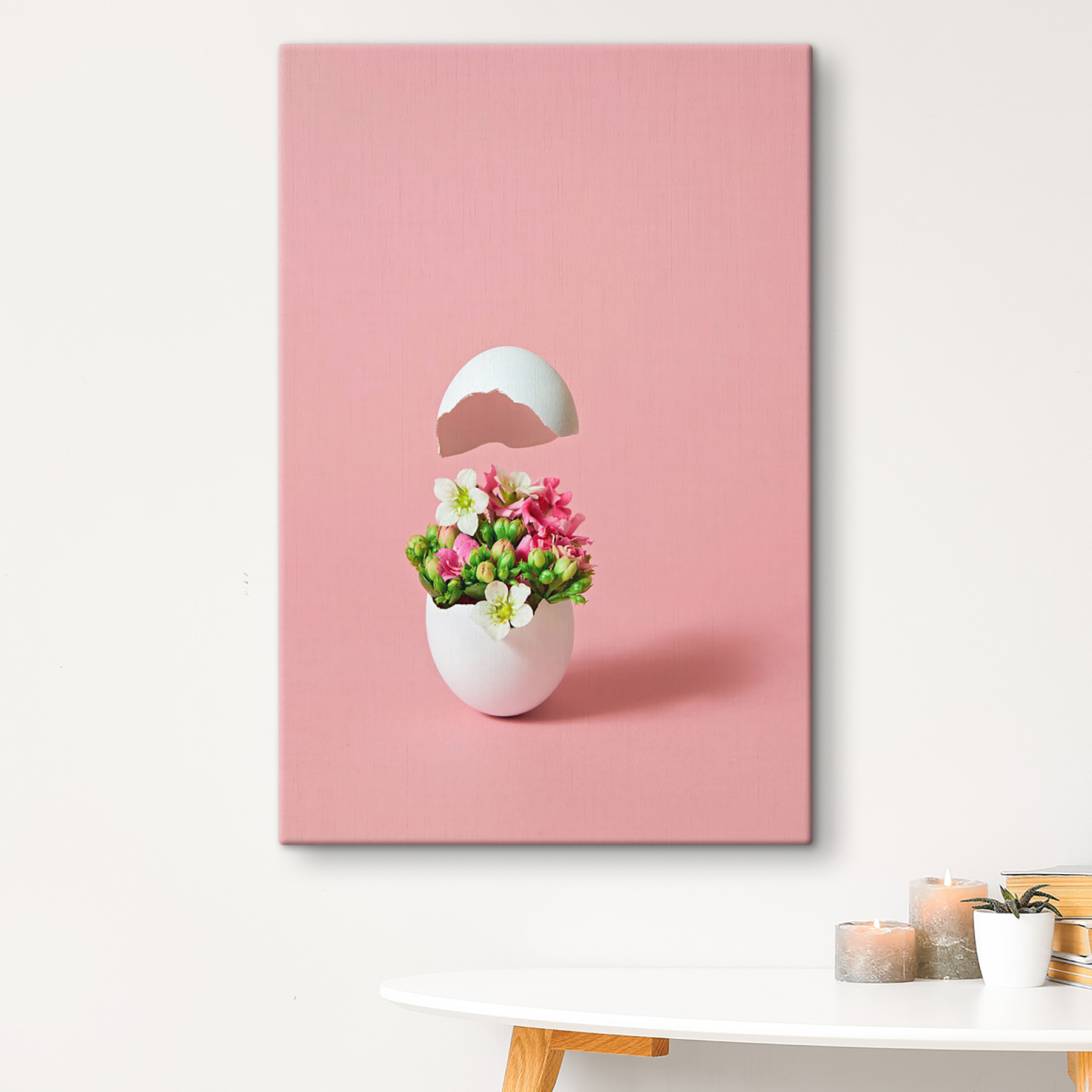 A flower in an egg shell A flower in an egg shell