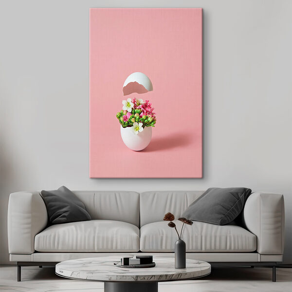 A flower in an egg shell A flower in an egg shell