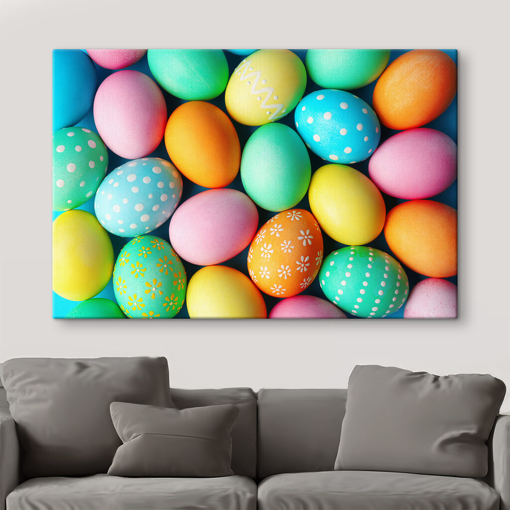A group of colorful eggs