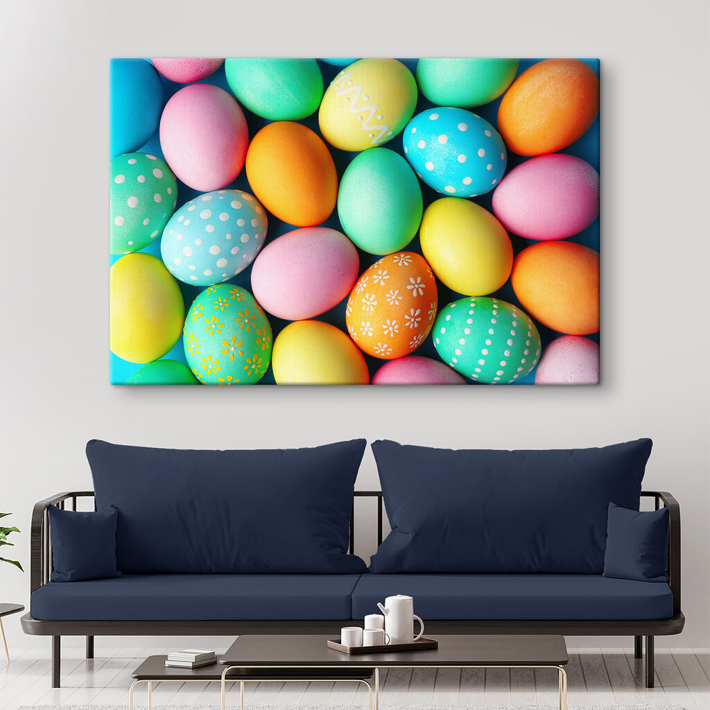 A group of colorful eggs