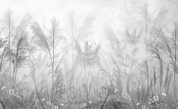 Un campo de hierba y flores Un campo de hierba y flores