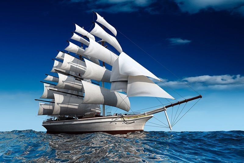 A sailboat in the water A sailboat in the water