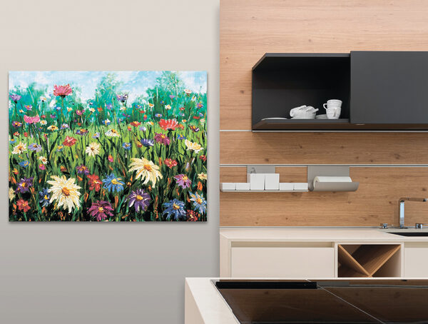 Cuadros Un cuadro de flores en un campo