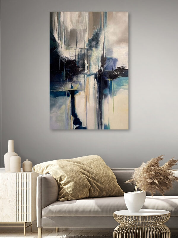 A painting of a city A painting of a city