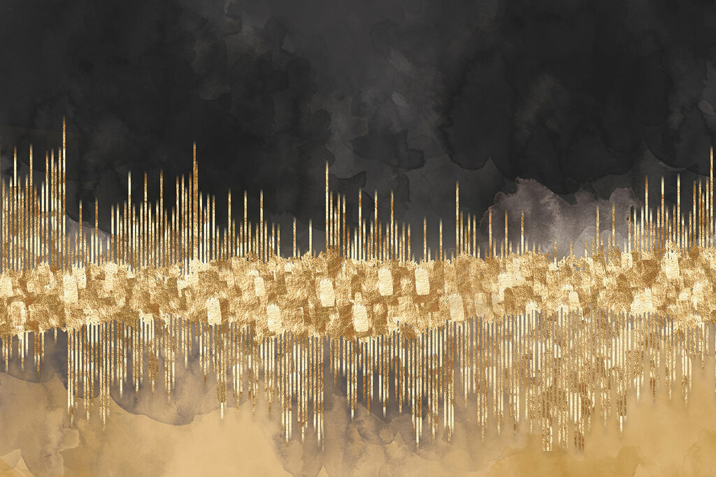 Cityscape abstracted in shimmering hues Cityscape abstracted in shimmering hues