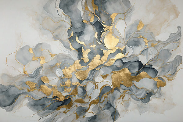 Elegant swirls of blue and taupe