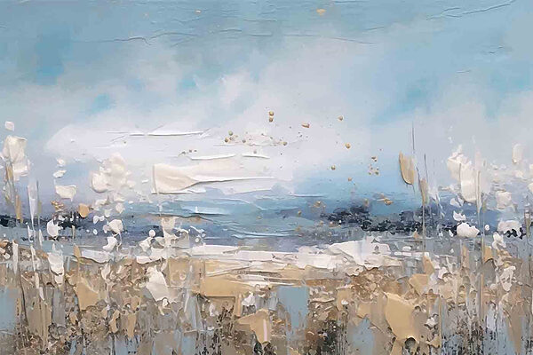 A painting of a beach A painting of a beach
