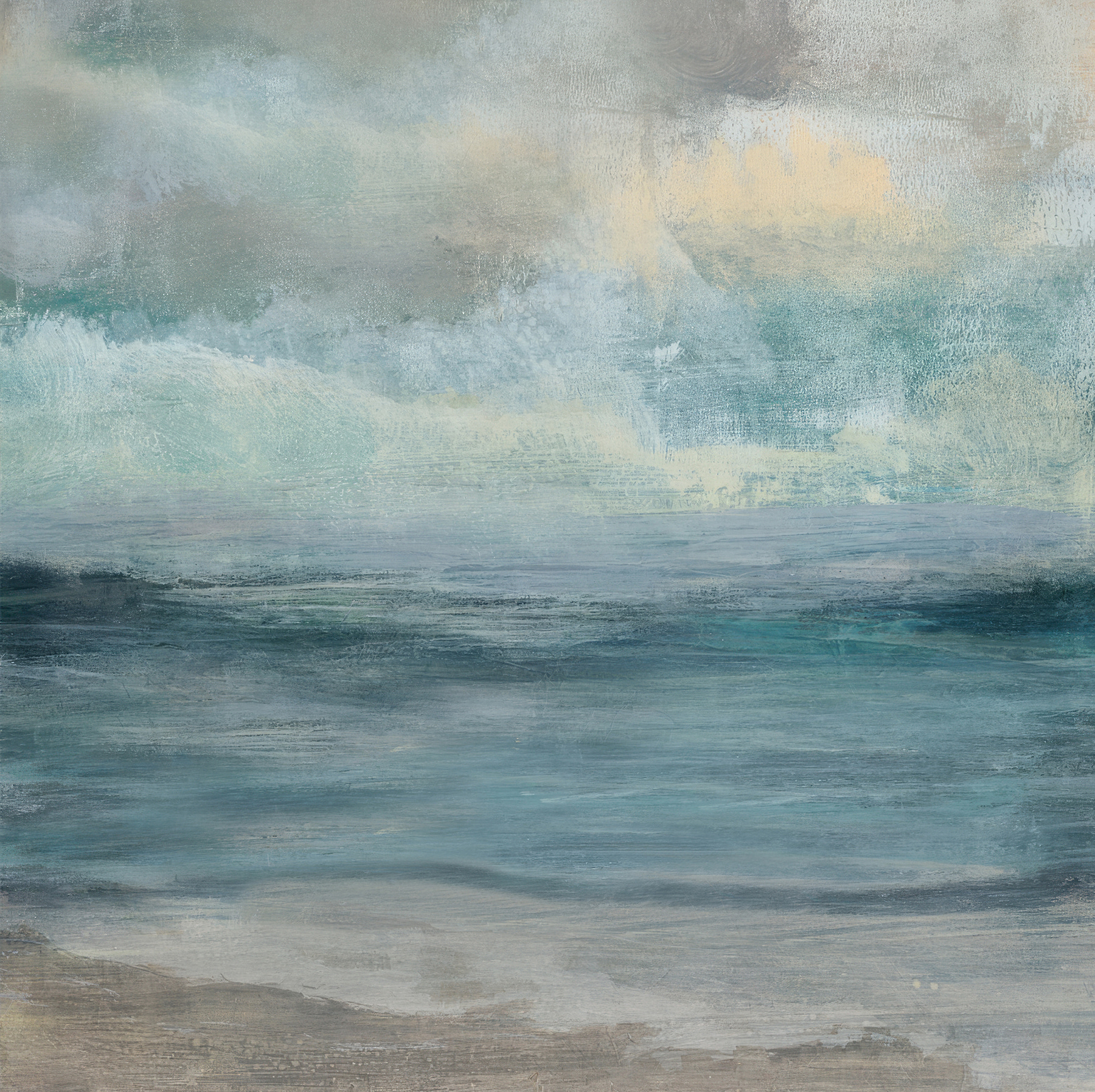A water and sand with waves