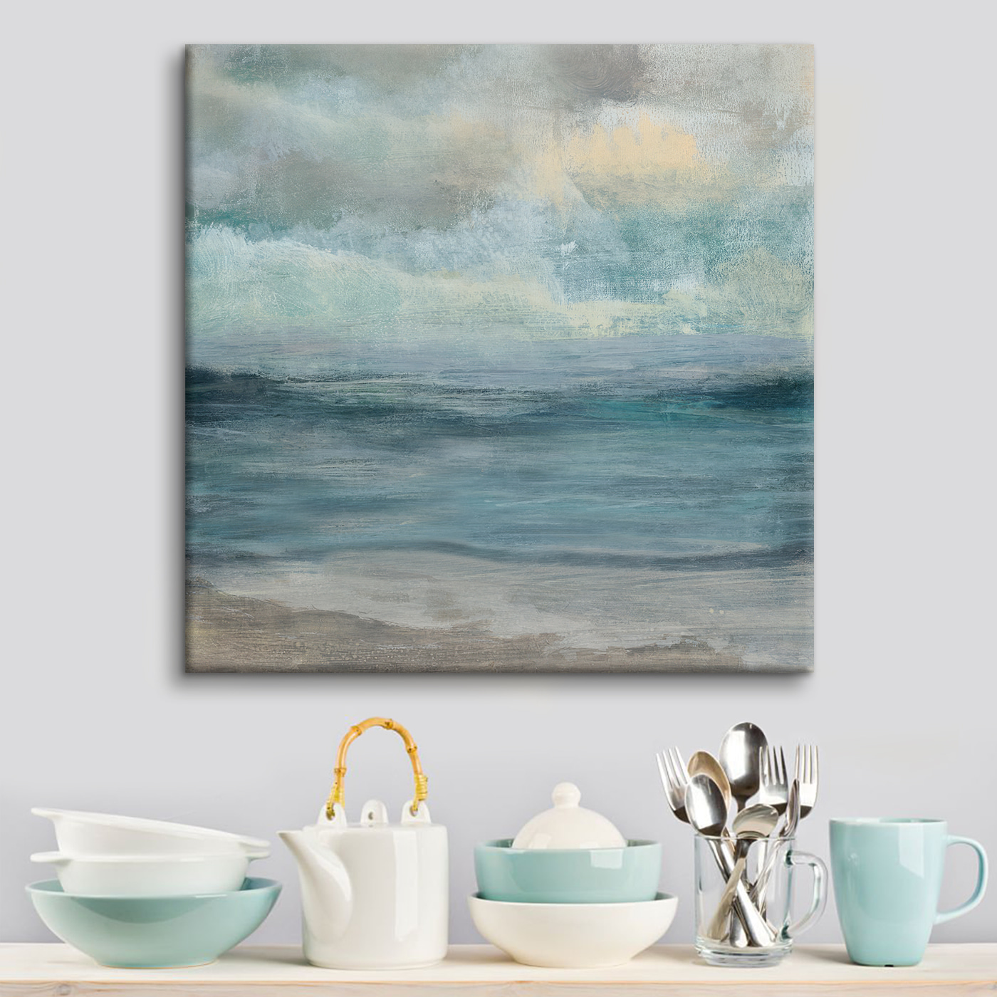 A water and sand with waves