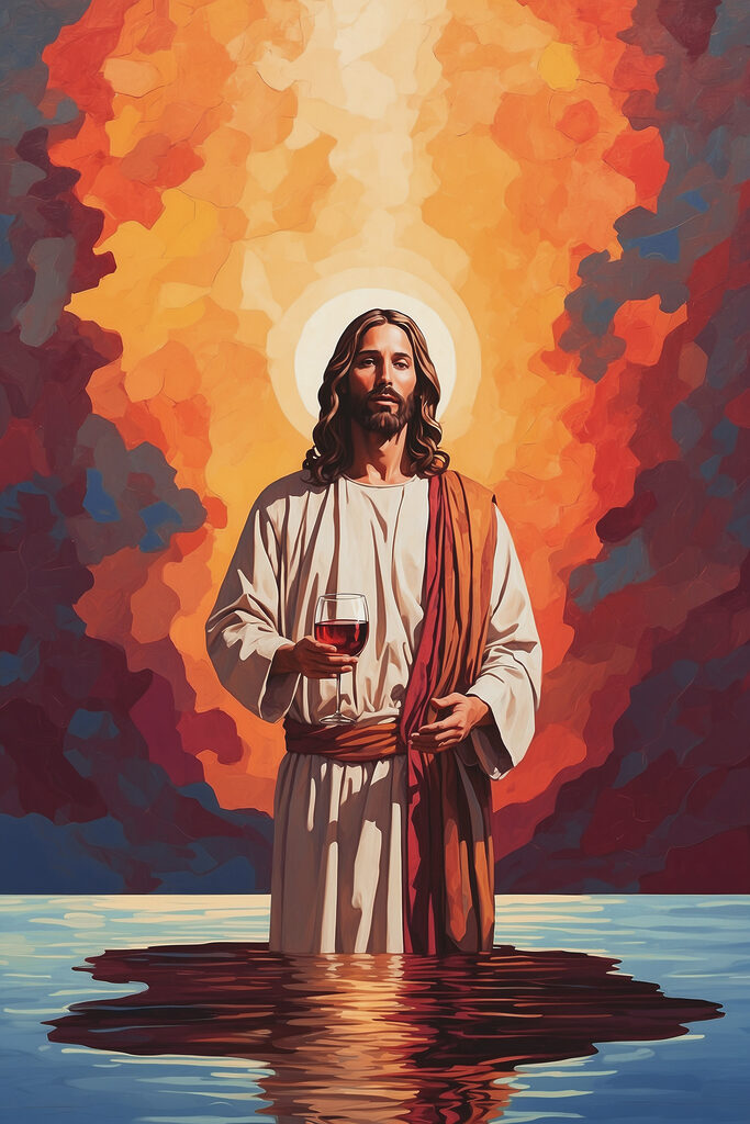 A painting of a man holding a glass of wine A painting of a man holding a glass of wine
