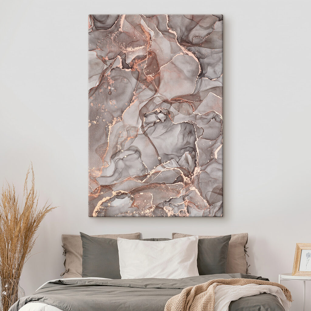 A close up of a painting