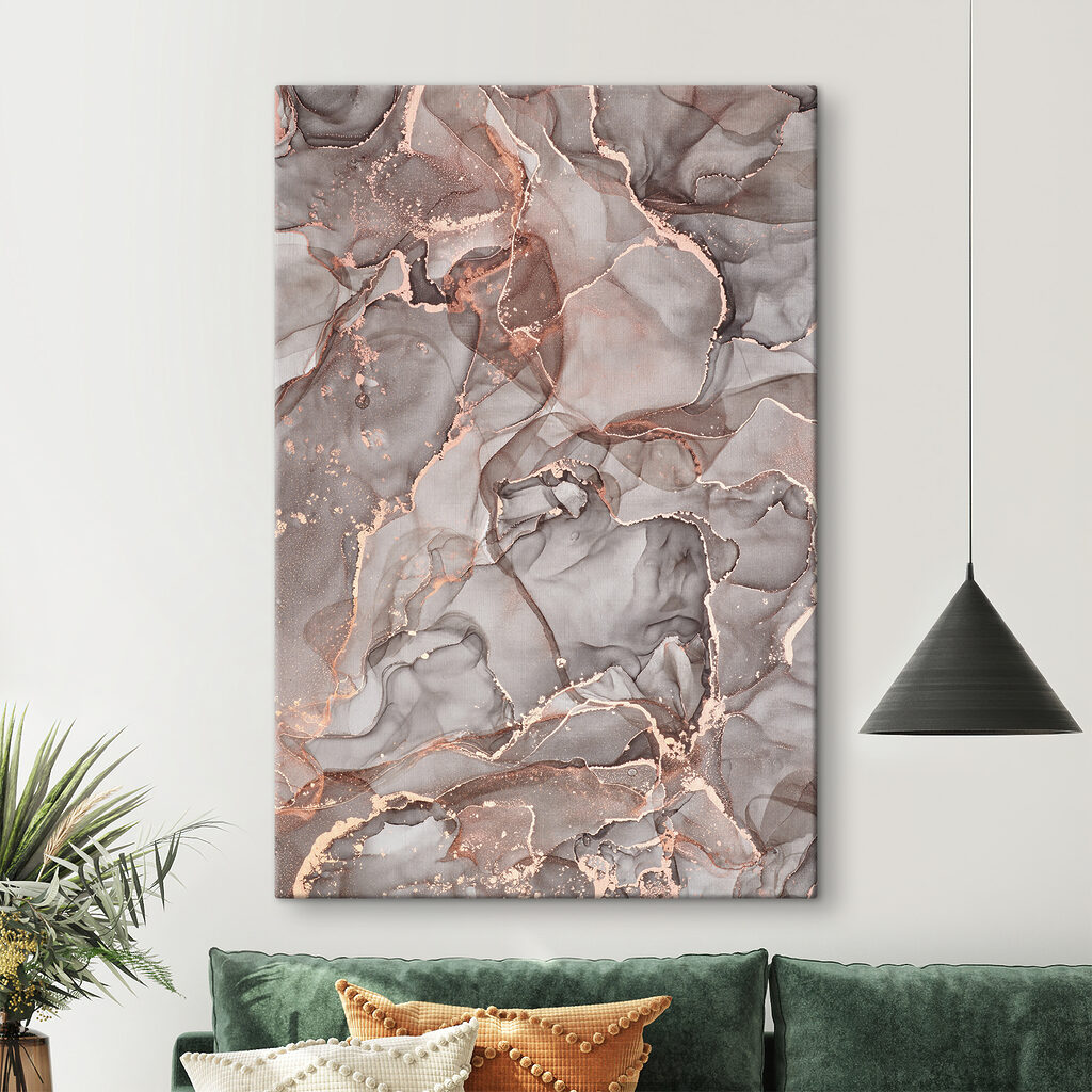 A close up of a painting