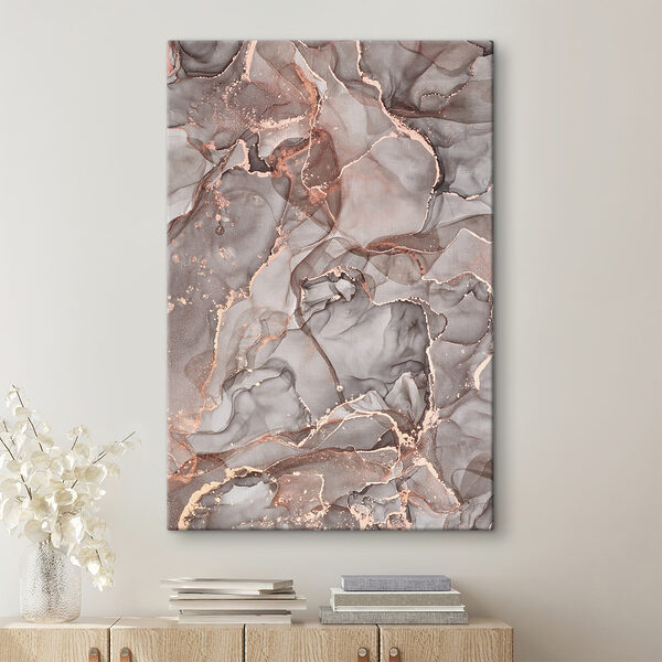 A close up of a painting