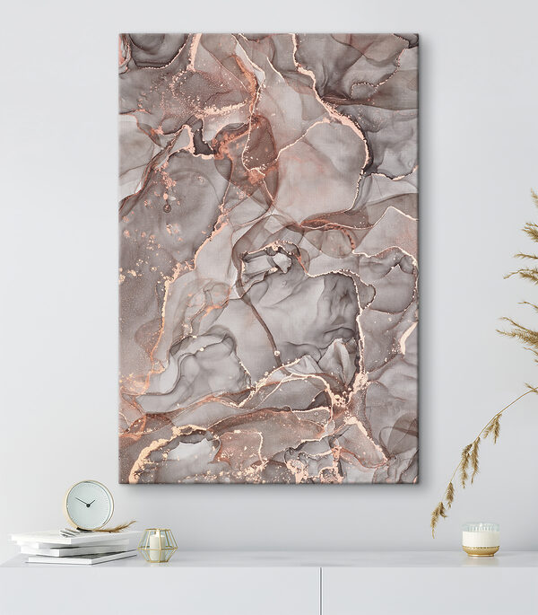 A close up of a painting