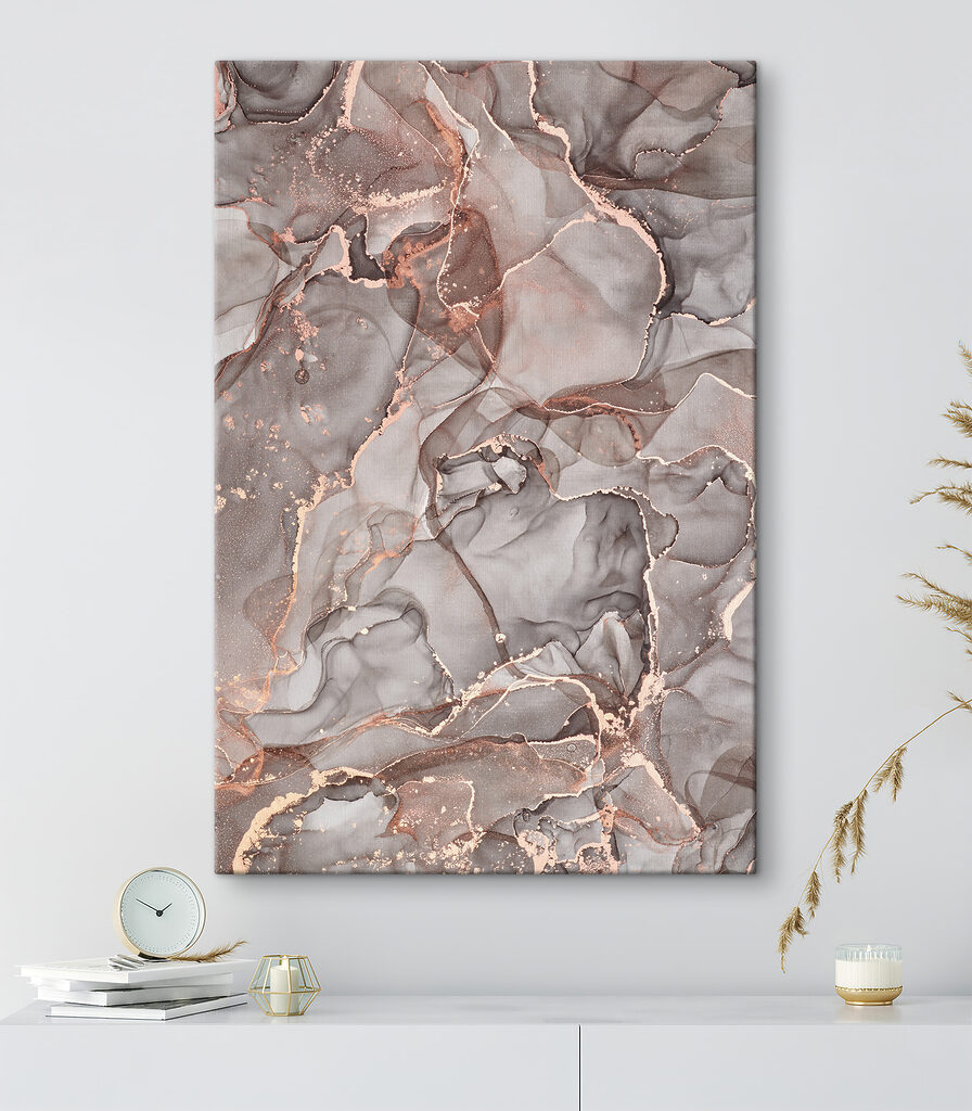 A close up of a painting