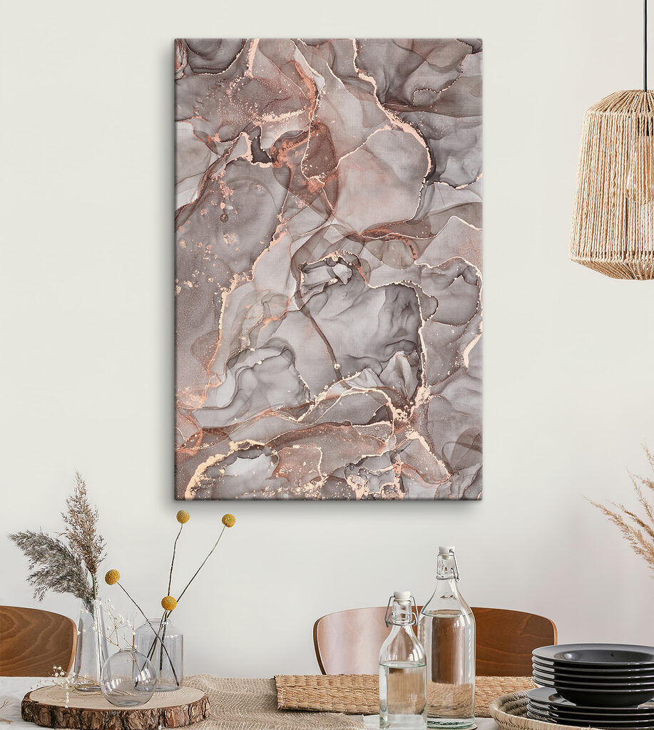 A close up of a painting