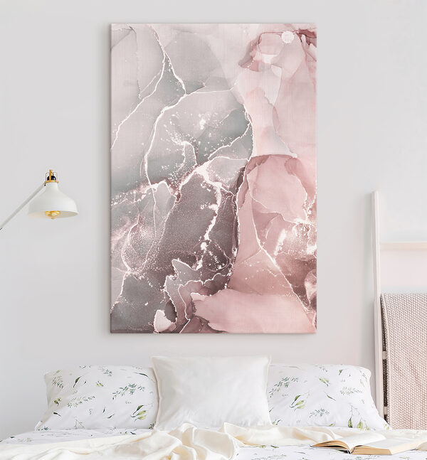 A close up of a painting