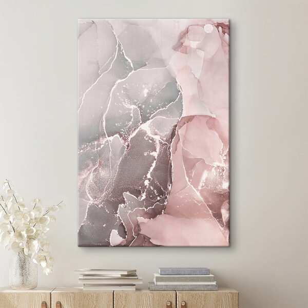 A close up of a painting