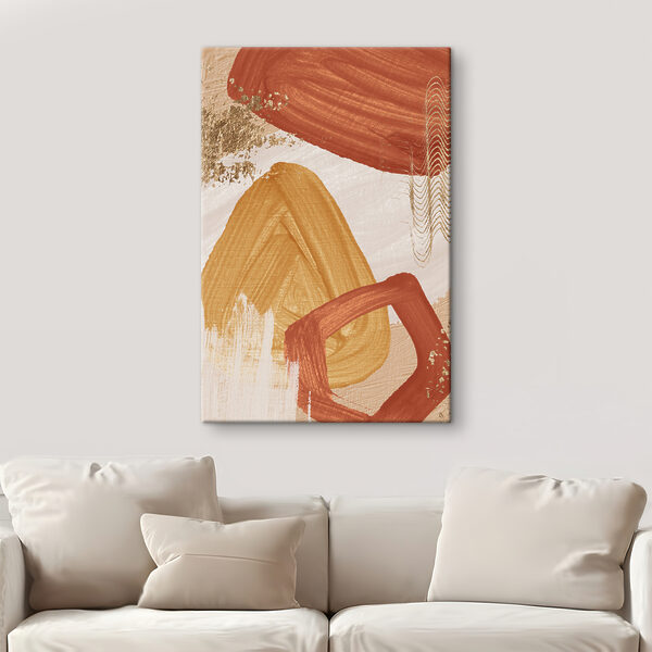 A close up of a painting