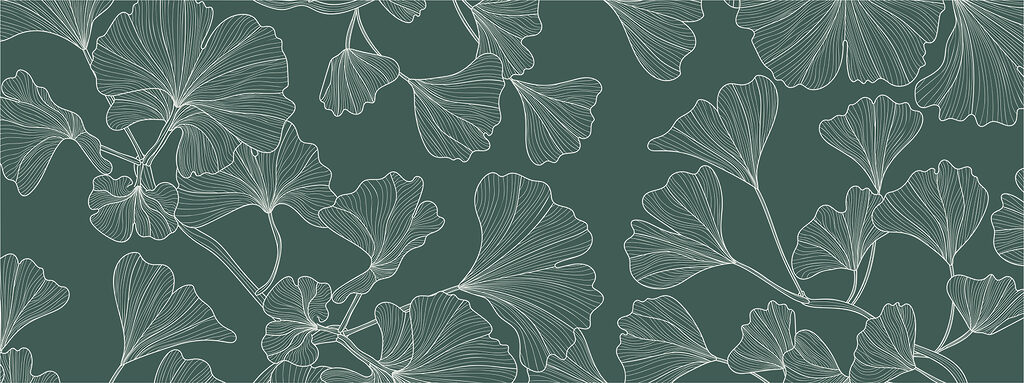 Un dibujo de hojas sobre fondo verde Un dibujo de hojas sobre fondo verde