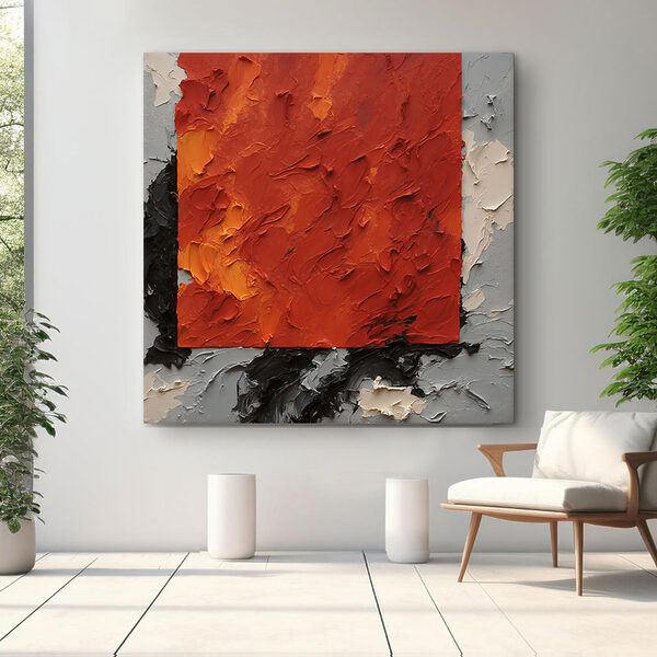 Cuadros Un cuadro que representa un cuadrado rojo pintado en blanco y negro (SKU: s37167) Cuadros Cuadros Un cuadro que representa un cuadrado rojo pintado en blanco y negro (SKU: s37167)